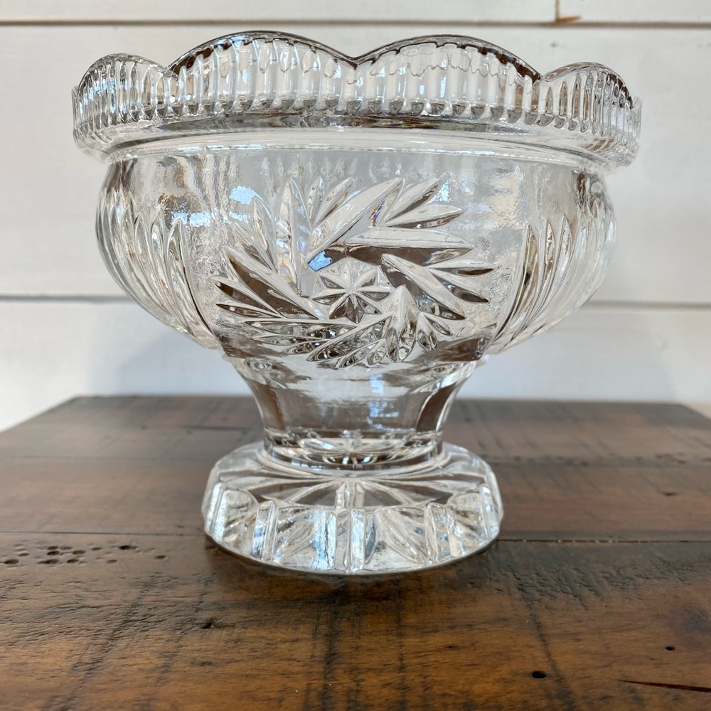 Lausitzer German Leaded Glass Pedestal Bowl